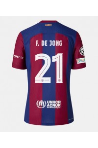 Fotbalové Dres Barcelona Frenkie de Jong #21 Dámské Domácí Oblečení 2023-24 Krátký Rukáv